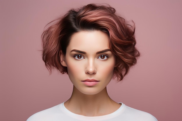 Kobieta w salonie fryzjerskim Koncepcja piękna AI generowana