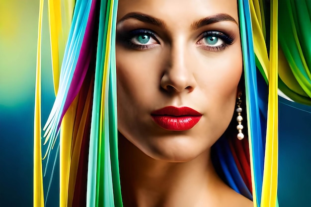 Kobieta z kolorowym szalikiem na głowie