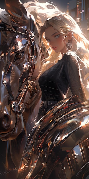 Kobieta z koniem i koniem