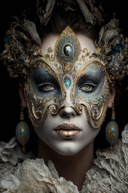 Kobieta z maską na twarzy