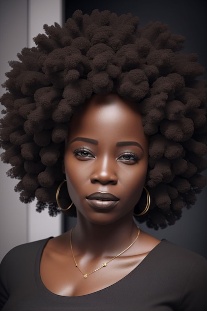 Kobieta z naturalną fryzurą afro