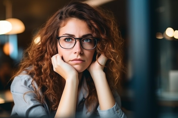 kobieta z okularami portret zbliżony Generatywna sztuczna inteligencja