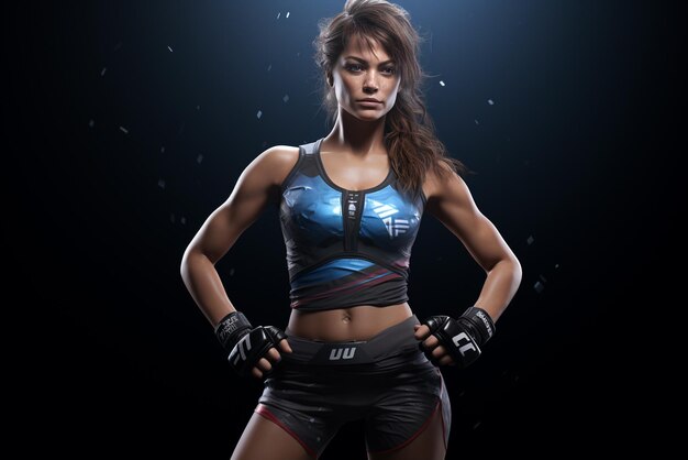 Kobieta z UFC pozuje na zdjęcie.