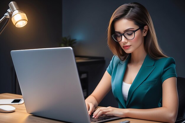 Kobieta zajmująca się biznesem sprawdza skrzynkę e-mail dla swoich projektów i innych