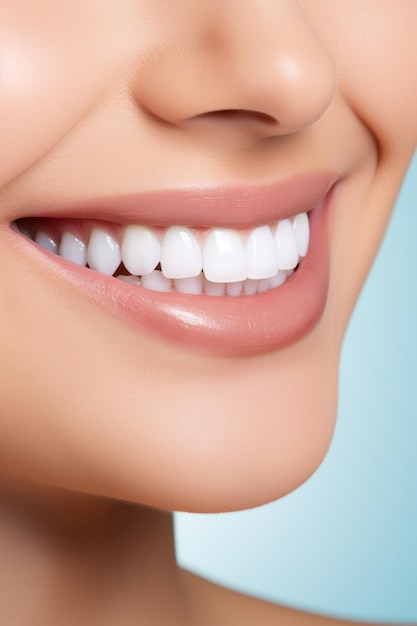 kobieta zajmująca się opieką stomatologiczną uśmiecha się z białymi zębami