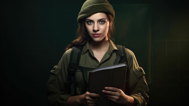 Zdjęcie kobieta żołnierz ilustracja kobieta wojownik wektor kobieta wojownik sztuka