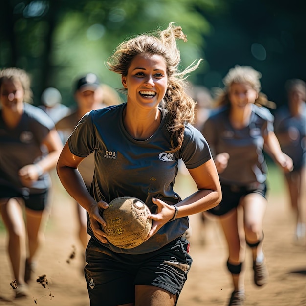 Zdjęcie kobiety grające w softball.