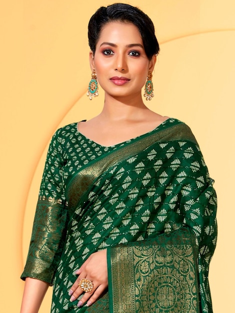 Kobiety Kanjivaram Miękkie jedwabne Banarasi Saree