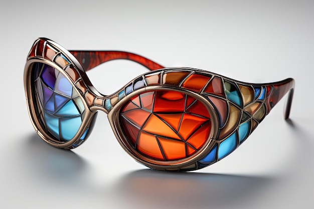 Kobiety okulary Gaudi zainspirowane ilustracją generatywną ai