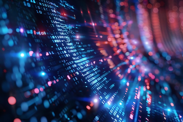 Kod binarny abstrakcyjny tło technologii futurystycznej