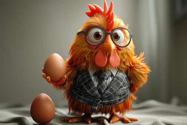 Kogut jest biznesmenem z jajkiem 3d ilustracja