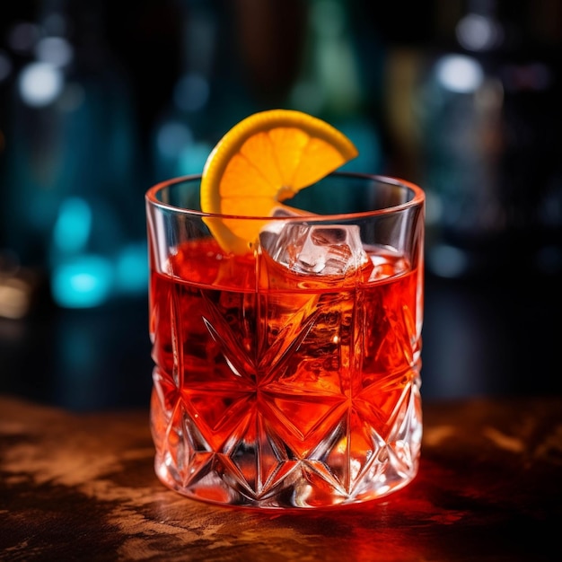 Koktajl Aperol Spritz z kawałkiem pomarańczy na liczniku