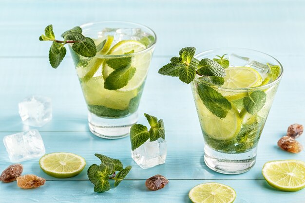 Koktajl Mojito z limonką i miętą