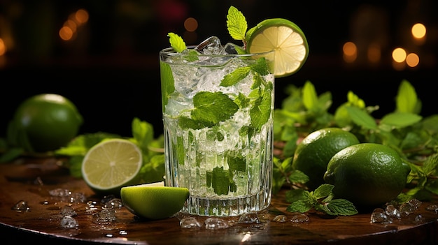 Koktajl mojito z limonką i miętą