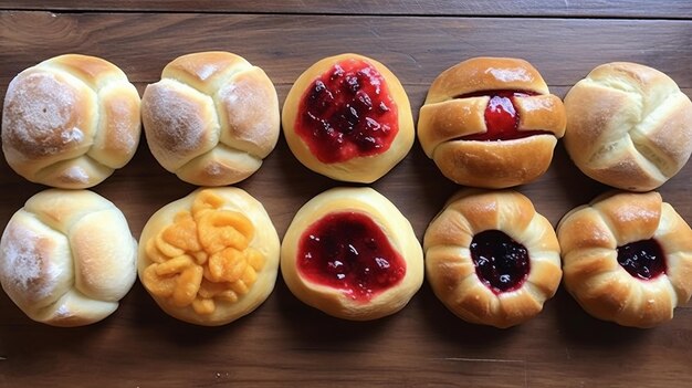 Kolaches czesko-teksańskie ciastka z serem owocowym lub wypełnieniem mięsnym