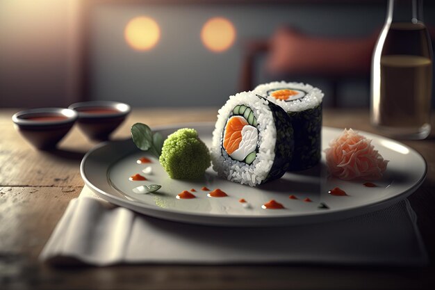Kolacja z sushi w restauracji Generative Ai