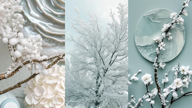 Kolacja zdjęć zimowa paleta kolorów Frosty mint