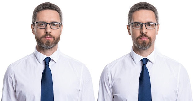 Kolaż z zarostem na twarzy dwóch facetów przed i po na białym Kolaż z zarostem na twarzy faceta przed i po w studio Kolaż z zarostem na twarzy faceta przed i po na tle przed i po