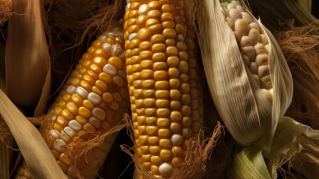 Kolba kukurydzy z białymi ziarnami
