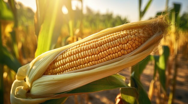 Kolby kukurydzy na polu rolniczym Generatywna sztuczna inteligencja