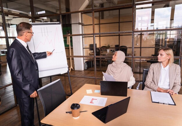 Koledzy biznesowi pracujący w biurze