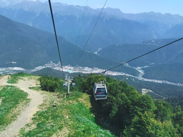 Zdjęcie kolej linowa w roza khutor w rosji