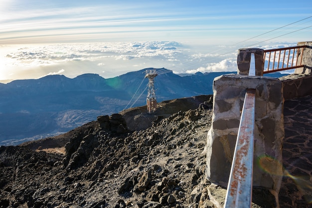 Kolejka Linowa Na Wulkan Teide Na Wyspie Teneryfa - Hiszpania Kanaryjska. Kolejka Na Wulkan Teide.