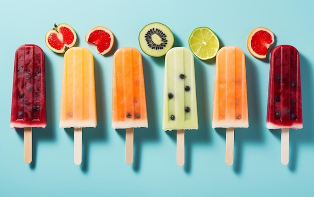 Kolekcja Assorted Fruit Popsicles na generatywnej sztucznej inteligencji Stick