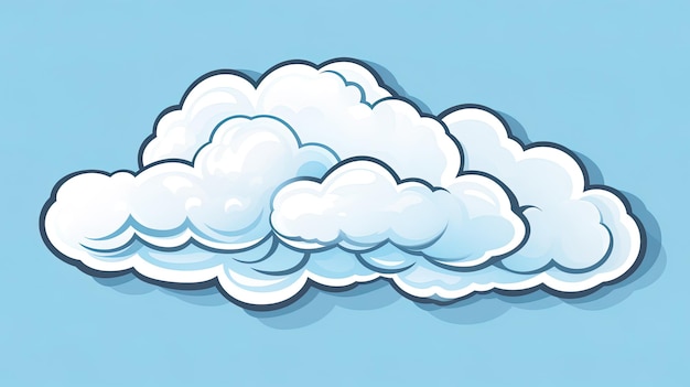 Zdjęcie kolekcja chmur z kreskówek, klipart z naklejkami na chmurach generowany przez sztuczną inteligencję