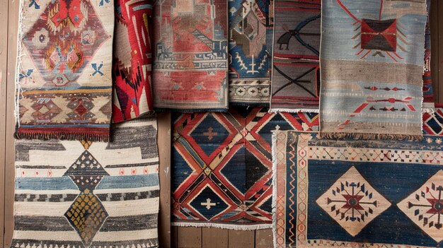 Kolekcja dywanów kilim z geometrycznym wzorem