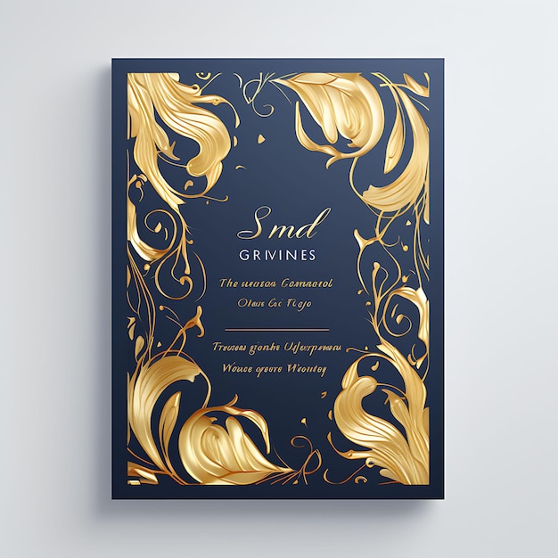 Zdjęcie kolekcja elegant gold and blush wedding invitation card rectangular s ilustracja projekt pomysłu