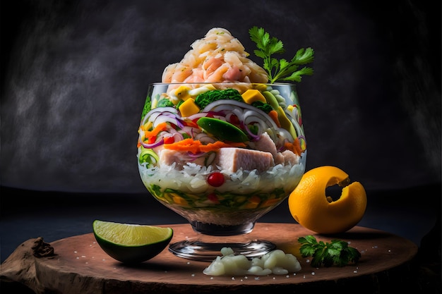 Kolekcja fotografii kulinarnych Ceviche. Wysokiej jakości zdjęcia przedstawiają to ukochane tradycyjne danie