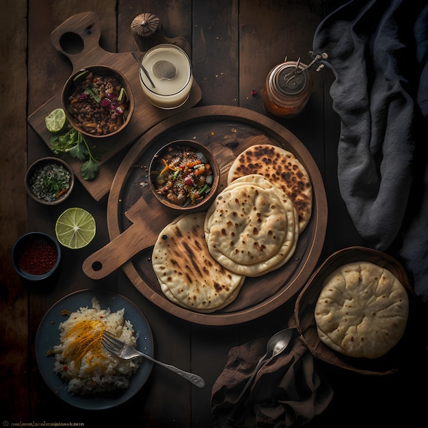 Kolekcja fotografii żywności Pupusas. Wysokiej jakości zdjęcia przedstawiają to tradycyjne jedzenie uliczne