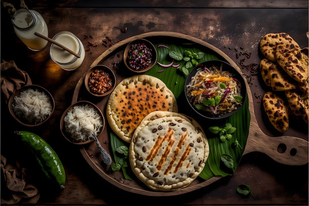 Kolekcja fotografii żywności Pupusas. Wysokiej jakości zdjęcia przedstawiają to tradycyjne jedzenie uliczne