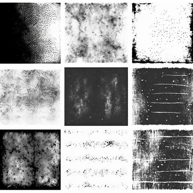 Zdjęcie kolekcja grunge'ów z trudnymi teksturami