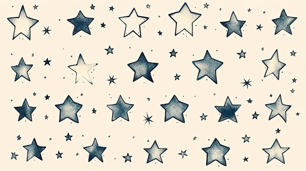Zdjęcie kolekcja gwiazd z różnorodnymi ręcznie narysowanymi ikonami gwiazd dla kreatywnej wszechstronności