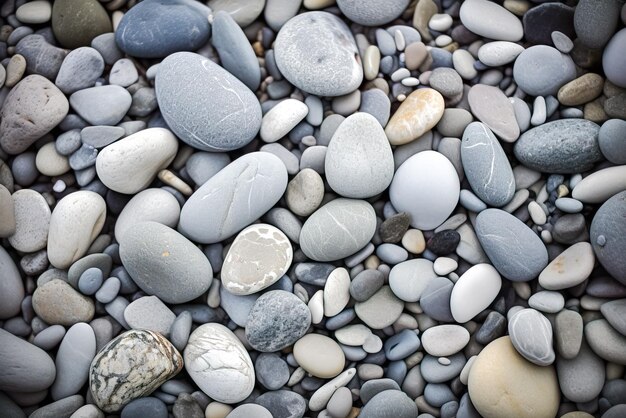 Kolekcja kamyków na plaży