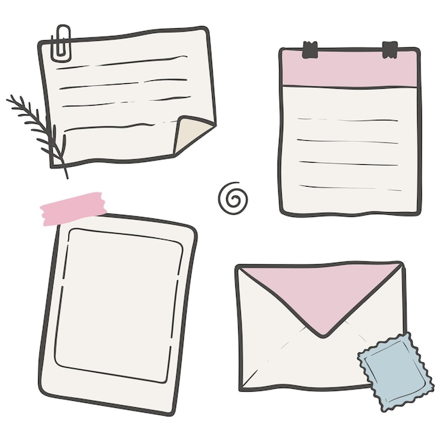 Kolekcja planner doodle przezroczysty png