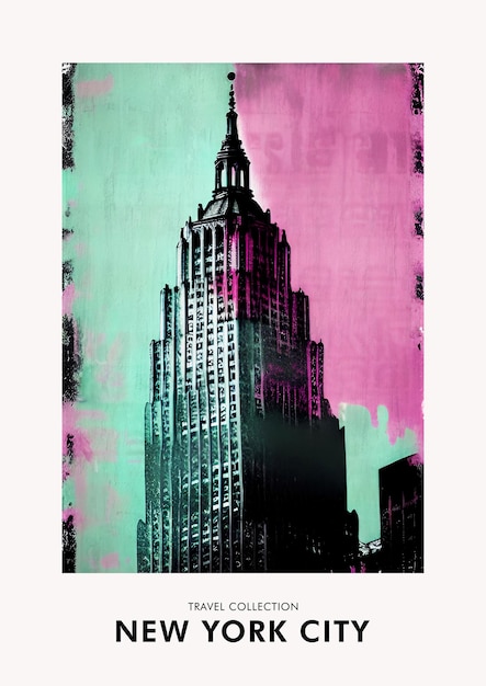 Kolekcja podróżnicza plakat Nowy Jork do wydrukowania na ścianę