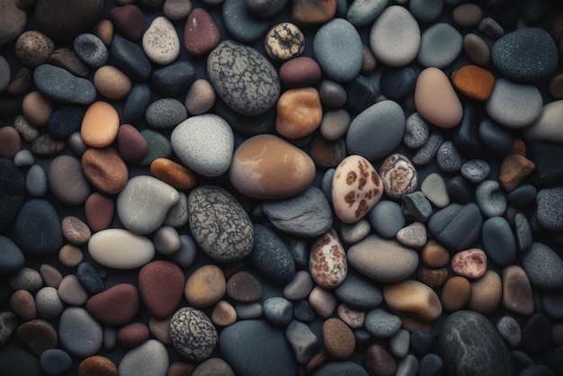 Zdjęcie kolekcja skał na plaży