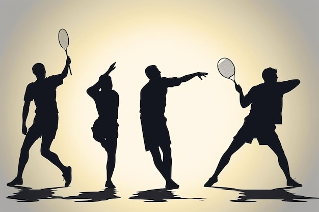 Zdjęcie kolekcja sylwetka płaski badminton gracza
