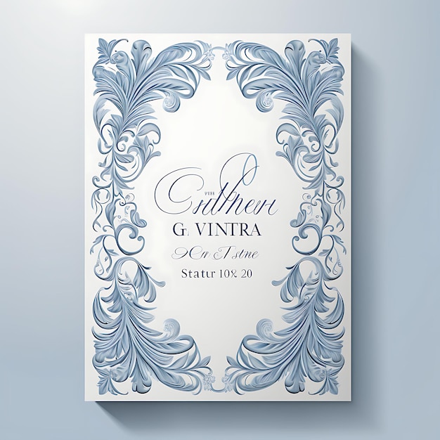 Kolekcja Vintage Lace Wedding Invitation Card Rectangle Shape Ivory P ilustracja pomysł projektowania