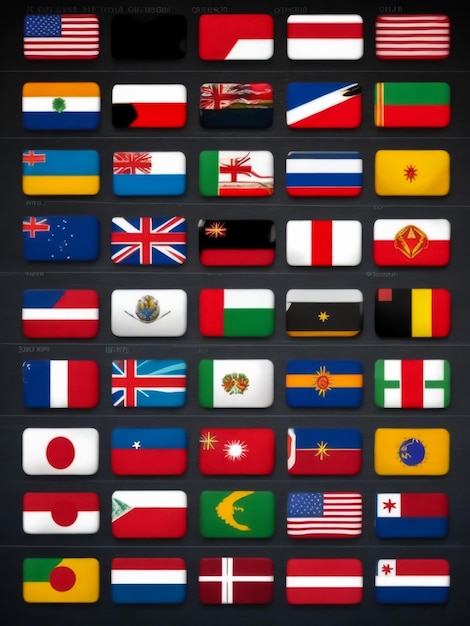 Kolekcja wektorów najpopularniejszych flag