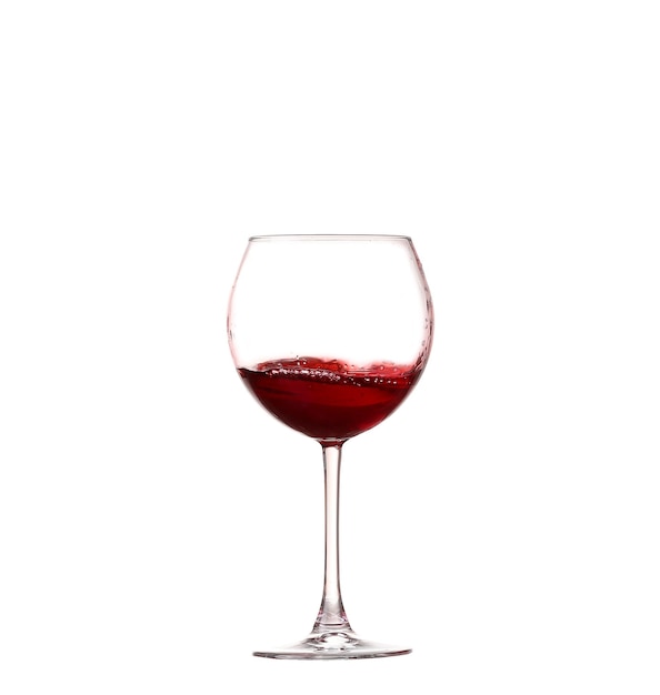 Kolekcja Win Rozpryskiwania Czerwonego Wina W Szklance Izolowany Na Białym Tle