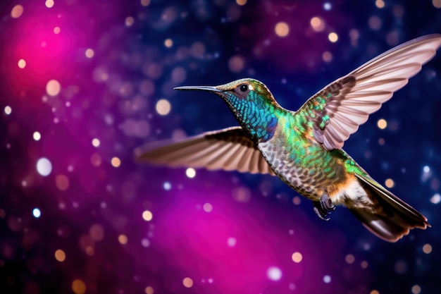 Koliber latający na niebie