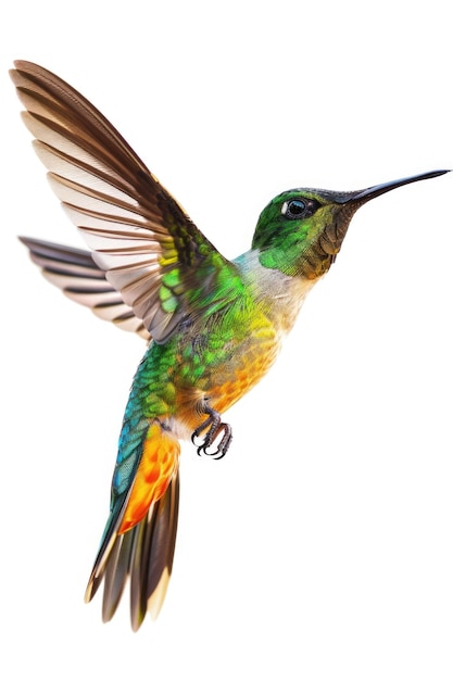 Zdjęcie kolibri w locie nadaje się do koncepcji przyrody i dzikiej przyrody