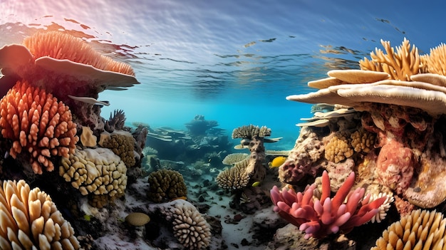 Kolonie koralowców kwitnące w chronionym rezerwacie morskim