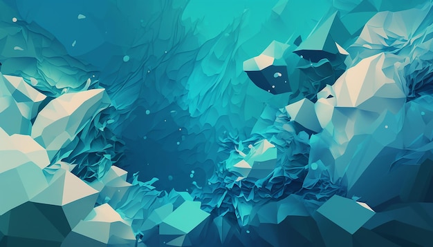 Kolor Blue Lagoon Kolor abstrakcyjny LowPolygones Generatywna sztuczna inteligencja