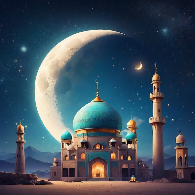 Zdjęcie kolor eid moon background