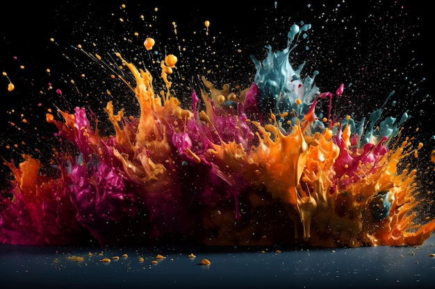 Kolor eksplozji kolor powitalny wibrujący kolor abstrakcyjne tła generated ai